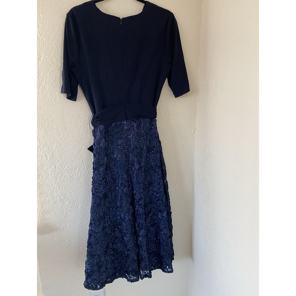 Autumn Wedding Guest Dress Alex Evenings Navy Dress Size 10 Party Gala - Picture 5 of 12
